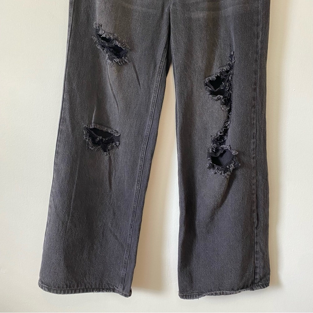 BP Wide leg jeans in Black Destroyed distressed 100% cotton size 31 - Picture 8 of 15